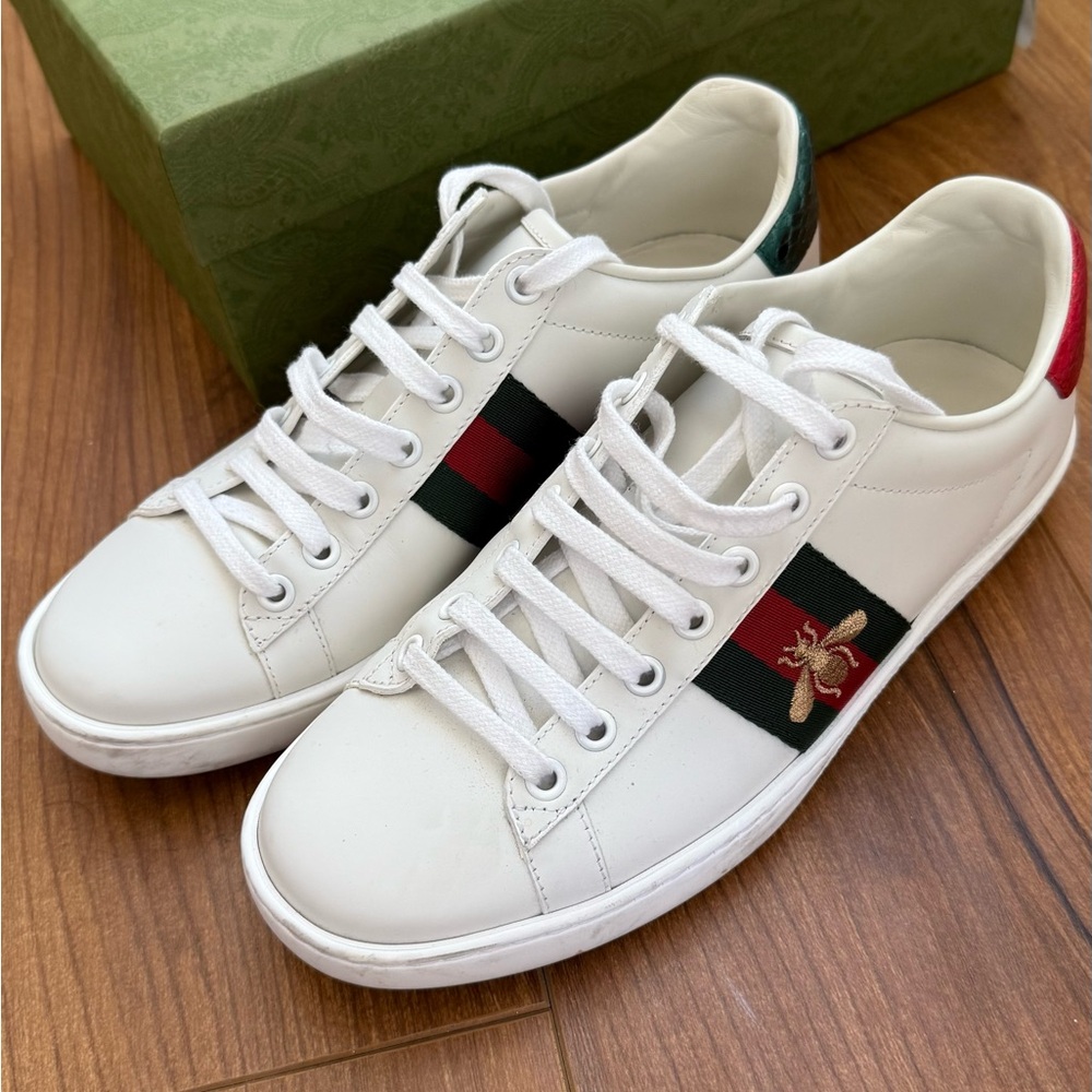 Gucci White Leather Sneakers